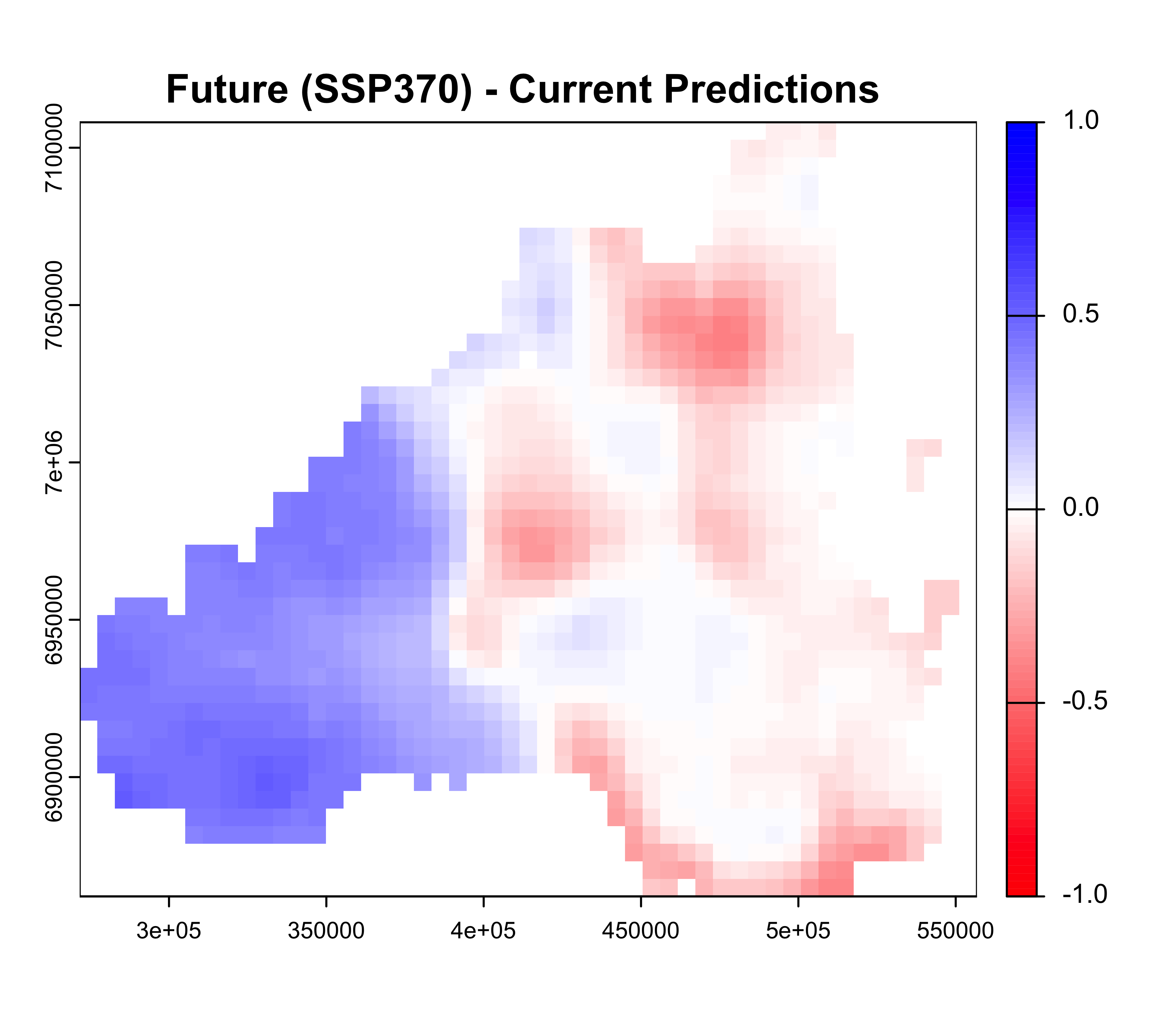 Projected change of climatic suitability for koalas in SEQ
